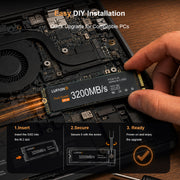 Easy DIY installation of LUFASND NVMe M.2 SSD inside PC motherboard, step‑by‑step install guide graphic.
