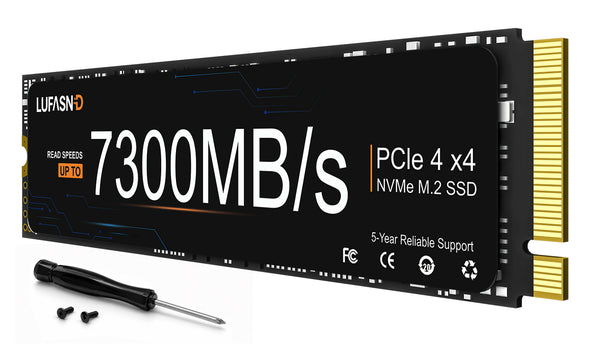 LUFASND Gen 4 NVMe M.2 2280 SSD with up to 7300MB/s read speed