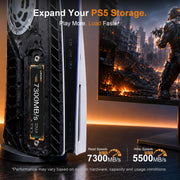 LUFASND Gen4 NVMe M.2 SSD expand PS5 console storage, 7300MB/s read speed for faster game loading.