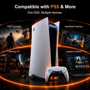 LUFASND Gen4 NVMe SSD multi‑device compatibility, works for PS5, gaming PC, handheld game console and laptops.
