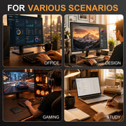 LUFASND SATA SSD multi‑usage scenario collage, office design gaming study daily computer workflow.