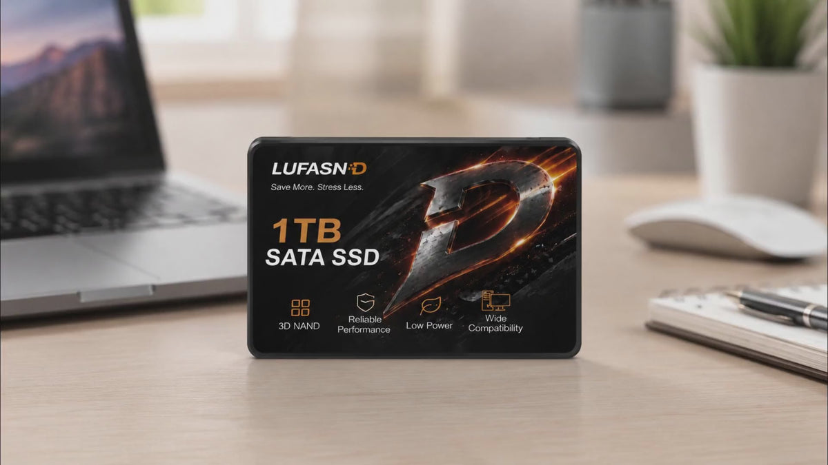 LUFASND 2.5‑inch SATA SSD product video, reliable low‑power solid‑state drive for laptop and desktop computer upgrade.