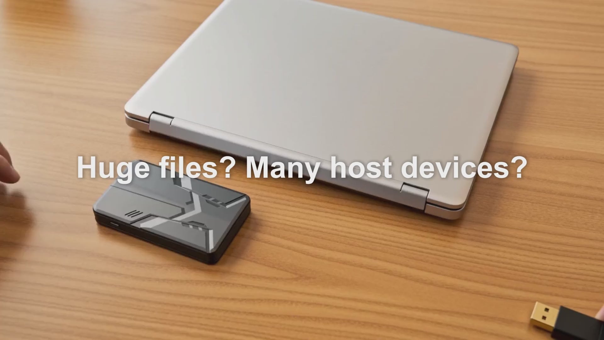 LUFASND Gen4 NVMe SSD product video, high‑speed solid‑state storage for large file transfer and multi‑device laptop workflow.